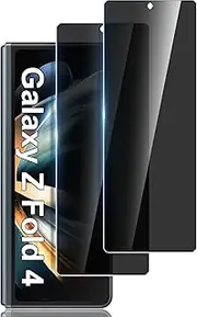 LYWHL [2 Pack for Samsung Galaxy Z Fold 4 Privacy Screen Protector, Anti Spy Tempered Glass Front Protective Film for Galaxy Z Fold 4 5G 6.2 Inch, Anti Scratch Case Friendly Easy Install - Black