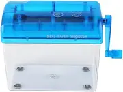 Manual Shredder, A6 Hand Crank Paper Shredder Portable Mini Paper Cut Tool Document Straight Cutting Machine Desktop Stationery for School Office Home(Blue)