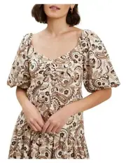 Seed Heritage Paisley Print Top / Size Womens 8 NWT $119 Boho Brown