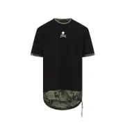 [Mastermind World] Mastermind World-Black Cotton Layered Tee-Uomo S STAND
