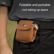 Outdoor Waist Belt Pouch Drawstring Fold Canvas Tool Bag Foraging Bag Fruit Pick