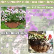3Pcs Felt Plant Basket Liner Set Prevents Soil Loss Enhances Drainage Bird Proof