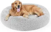 Dog Bed, Cat Calming Bed, Faux Fur Pillow Pet Donut Cuddler Round Plush Bed for Large Medium Small Dogs and Cats