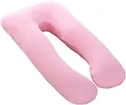 Generic Full Body Pillow Soft Abdomen Waist Protection Full Body Pillow Lumbar Belly Support Two-Way Zipper Light Pink