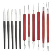 11 Pcs 8mm Silicone Clay Sculpting Tool Kit, Polymer Clay Tools, Red-Brown White
