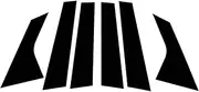 LUMIXE 6Pcs Car Pillar Posts Window Molding Cover Trims Glossy Black Stickers, for Hyundai, for Elantra Avante 2021 2022 2023 Auto Window Pillar Molding