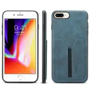 Denior For Apple iPhone 7 Plus /8 Plus Leather Case with Elastic Wallet Card Holder Slot Pocket Cover – Blue