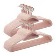 150 Rose Velvet Hangers 17.5" Clothes Suit Hangers with Chrome Hook