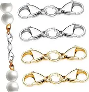 COHEALI 4 Pcs Double Opening Lobster Clasps Jewelry Clasps for Bracelets and Necklaces Versatile Dual Head Design for Jewelry Making and Repair Crafting Essentials