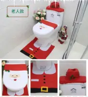 3pcs Santa Toilet Seat Covers Rug Lid Mat Xmas Hook Bathroom Decoration Ornament