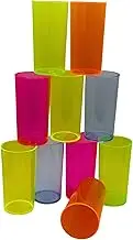UV FLOOR Long Drink 10 x Plastic Rigid Cups Reusable and Washable Neon Mix Gobelet 29cl