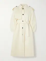 [Mackage] Mackage - Ceyla Belted Wool-felt Trench Coat - Cream - large large Cream