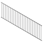ProtectorAl 1201-2400W x 900H Palladium Silver Flat Top Garden Fence Panel Raked 15º