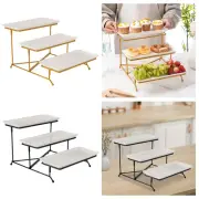 Fruit Dessert Presentation 3 Tier Rectangular Serving Platter Stand Set for
