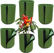 Générique Fabric Planter, 6-Piece Nonwoven Grow Bags, Breathable Planting Containers, Multi-Purpose Garden Supply for Vegetables, Fruits, Flowers, Indoor Outdoor Use