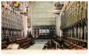 Early Colored RPPC, St. George Chapel Choir, Windsor, Berkshire, England