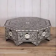 Zohi Interiors Bone Inlay Octagonal Coffee Table