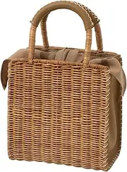 BAGMATI(バグマティ) Bagmati BBK1802 Wicker Women's Tote Bag, Mocha/Caramel, Mocha/Caramel, Free Size