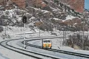 UP Speeder in Echo Canyon, east of Ogden, UT in December 1984 5 x 7 Photo