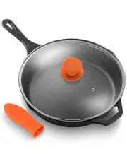 Nutrichef 12in Pre-Seasoned Cast Iron Pan