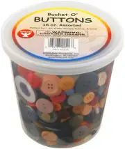 Hygloss Bucket O' Buttons 16 Oz.-Assorted Colors & Sizes H5516