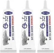 [POCHY] 3 Shoe Glue Repair Adhesive, Shoe Glue Sole Repair Waterproof Clear, Shoe Goo Quick Dry Super Repair, for Sneakers Boot Worn Shoe Leather Handbags Heels, 60ml/2oz
