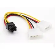 ATX IDE Molex Power Dual 4 To 6-Pin PCI Express PCIe Video Card Adapter Cable