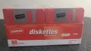 50 Pack Staples 3.5" 1.44MB DS/HD IBM Format Floppy Disks Diskettes 5 Colors