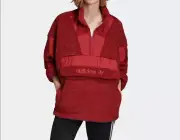 Adidas Originals Sherpa Half Zip Pullover Polar Fleece Women Jacket Red EC0755