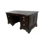 Solid Mahogany Wood Office Desk Executive Large Computer Desk Antique Style