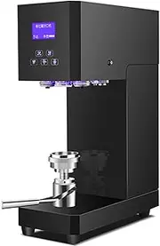 Automatic Can Sealing Machine, 370W Commercial Can Sealer with Intelligent Panel & Counting,Height Adjustable Bottle Capping, 52-58mm Caliber Tin Can Sealer for Milk Tea Coffee Pop PET Cans Black