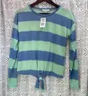 Light Weight Long Sleeve Cloud Chaser Striped T Shirt NWT Small Green Blue Soft
