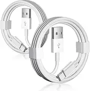 2 Pack Car Carplay Cable for iPhone 16e 16 15 USB A to USB C Cable for iPhone 16 15 Pro Max 15 Plus Cord, iPad 4C USB C Cable,Samsung,LG, iPad Pro 12.9 iPad Air 5th Mini 6th Gen Charger Charging Cord