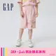 【GAP】女童裝 Gap x Barbie芭比聯名 Logo純棉印花鬆緊短褲-粉色(810362)