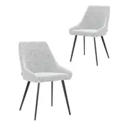 Simplife Set of 2 Shogun black and white boucle fabric dining chairs