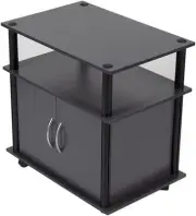 Home Basics Small TV Stand Chipboard & PVC with Storage 24" Grey