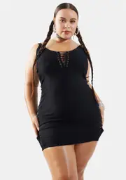 [Poster Grl] Real Stallion Sass Lace-Up Mini Dress