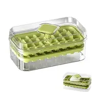 LeoLeozz Cube Ice Trays for Freezer,Food-Grade Freezer Ice Storage Maker Tray | Chilling Cube Making Molds for Tequila, Vodka, Cocktails and Cold Drinks (Green Double Layer)