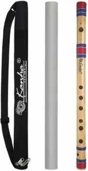 Flutes E Scale Natural Medium Assam Bamboo Flute Size 15 Inch Bansuri Right Hand