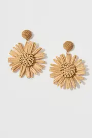Sunlight Drop Earrings in Brown Straw one size