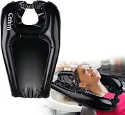 Inflatable Hair Washing Basin for Sink at Home, Portable Shampoo Bowl, Hair Washing Sink for Bedridden, Handicapped, Kids, Seniors, Pregnant, Wheelchair Person at Bedside and Kitchen Sink Use(Black)