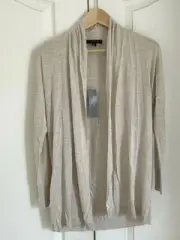 New Ann Taylor Sandy Beige Long Sleeve Light Weight Open Front Cardigan MP