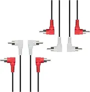 Right Angle RCA Cable 1M, 90 Degree Right Angled 2 RCA Male to 2 RCA Male RCA Cable Support Bidirectional Transmission for Amplifiers, DVDs, CD Players, TV Sets 2Pack