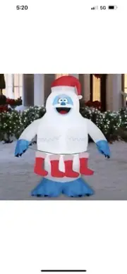 Gemmy 6' Bumble Holding Stockings Rudolph Reindeer Abominable Snowman Inflatable