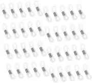 [MOKKHNB] 50Pcs Adjustable Non Slip Silicone Eyeglasses Chain Connectors Durable Stainless Steel Ring for Custom Eyewear Accessories for Sunglasses and Glasses Use