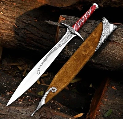Custom Handmade Sting Sword Hobbit Replica Sword With Scabbard & Wall Mount.