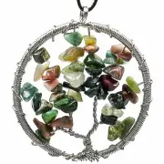 (1) Jasper "Tree of Life" Wire Wrapped Crystal Pendant w/Description