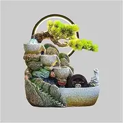 Tabletop Water Fountain Indoor Relaxation Desktop Fountain Waterfall, Zen Meditation Indoor Waterfall Feature with Pump and Water Mist, Illuminated Waterfall for Home Office Bedroom Desk Décoration Of