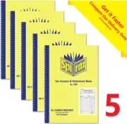 NEW 5 x Spirax 555 Invoice & Statement Book Dup 207 x 144mm 40897