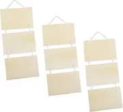 Sewroro DIY Boys and Girls Paint Craft Wooden Hanging Boards 3pcs Unfinished Craft Pendants for Toddlers Art Projects Random Style